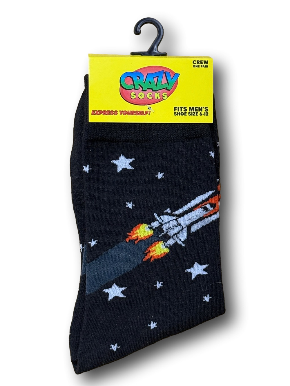 3/$18 Outer Space Rocket Ship Funny Novelty Crew Socks - NWT